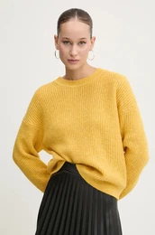 Pulover s primesjo volne enski, rumena barva, W6110579A-B1Z