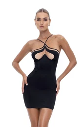 Obleka MIA DRESS rna barva, GSQ-43-311