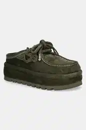 Copati iz semia Blizzard zelena barva, Blizzard Suede Shearling Dark Olive
