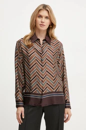 Svilena srajca LIQUIRIZIA rjava barva, 541465