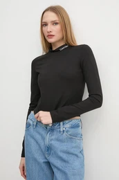 Majica z dolgimi rokavi enska, rna barva, J20J224763
