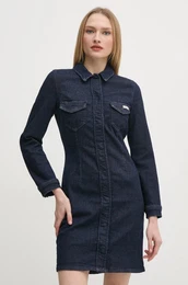 Jeans obleka mornarsko modra barva, J20J225064