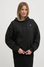 Pulover enski, rna barva, s kapuco, J20J224739