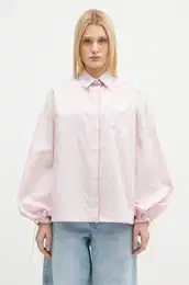 Bombana srajca Elasticated Balloon Sleeve enska, roza barva, W01FPTLO170CO01PN03