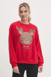 Pulover za spanje enski, rdea barva, 3DFQ3M06R