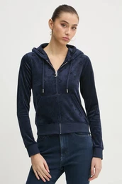 Velur pulover mornarsko modra barva, s kapuco, JCWAS125302