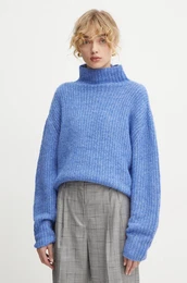 Pulover s primesjo volne enski, vijolina barva, BBW4316