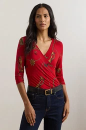 Majica Lauren Ralph Lauren rdea barva, 200957611