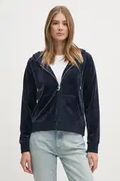 Velur pulover mornarsko modra barva, s kapuco, JCAP176