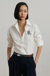Bombana srajca Lauren Ralph Lauren enska, bela barva, 200932538