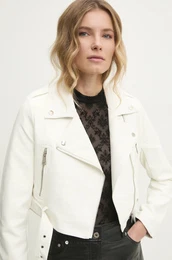 Biker jakna enska, bela barva