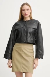 Usnjena jakna Malik enska, rna barva, DAY65243723