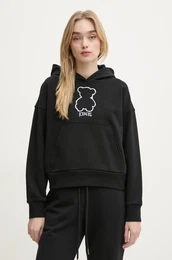 Bombaen pulover enski, rna barva, s kapuco, E071 6300