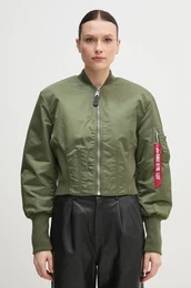 Bomber jakna Waisted MA-1 Wmn enska, zelena barva, 148003