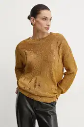 Pulover enski, zlata barva, 104748 A2FO