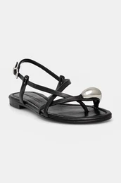 Usnjeni sandali Elle enski, rna barva, 51-95100