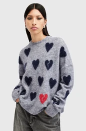 Volnen pulover AMORA enski, siva barva, W043KC