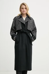 Pla s primesjo volne DINARA enski, rna barva, 1E25DINA