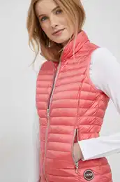 Brezrokavnik s puhom enski, roza barva