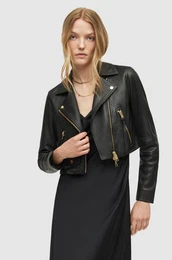 Usnjena biker jakna enska, rna barva,