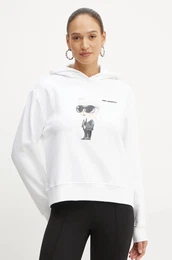 Pulover enski, bela barva, s kapuco, A1W20083