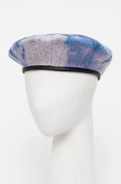 Vunena beretka HEATHERED TIE DYE boja: ljubiasta, vuneni, K3711.GS401