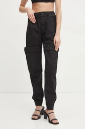 Pamune hlae P-RIDE-Q3 TROUSERS boja: crna, cargo kroj, visoki struk, A17383.0NJBP