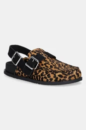 Usnjeni sandali TJW MULE LEOPARD