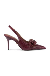 Usnjene visoke pete Crystal Chain Slingback
