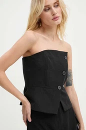 Bluza s primesjo lana rna barva, 1H24GABR