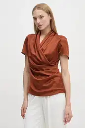 Bluza za ene, boja: naranasta, bez uzorka, SFS7YBEMALYS
