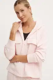 Bombaen pulover RGINE enski, roza barva, s kapuco, V4YQ08 KC6W1