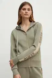 Pulover enski, zelena barva, s kapuco, W4YQ22 KBYE2