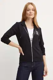 Pulover enski, rna barva, s kapuco, 6DYM79 YJEGZ