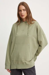 Pulover EVELINA enski, zelena barva, s kapuco, PL581447