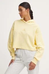Pulover All SZN enski, rumena barva, s kapuco, IY6853