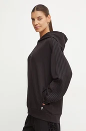 Pulover enski, rna barva, s kapuco, PJZKZ.6DUM02