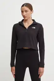 portni pulover 100 Glacier Cropped 1/4 Zip rna barva, NF0A855N4H01