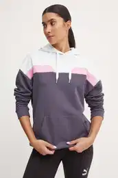 Pulover enski, siva barva, s kapuco, 681647