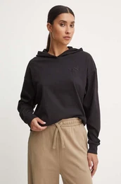 Pulover enski, rna barva, s kapuco, 682503