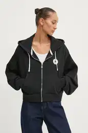 Pulover enski, rna barva, s kapuco, 10027643-A02