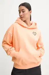 Pulover enski, oranna barva, s kapuco, 117491