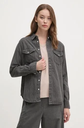Jeans srajca REGULAR SHIRT enska, siva barva, PL304894XM6