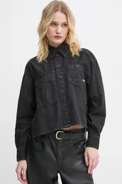 Jeans srajca enska, rna barva, D25516-D540