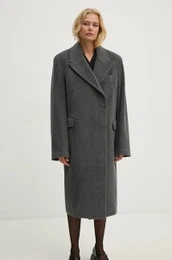 Volnen pla Heavy Wool Long Coat siva barva, 501889514