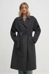 Kaput za ene, boja: siva, za zimu, oversize, 00040WL571