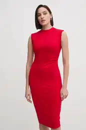 Obleka DVF NENE COAT rdea barva, DVFMR45E00