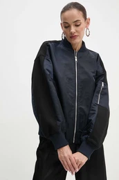 Bomber jakna s primesjo volne mornarsko modra barva, 50518933