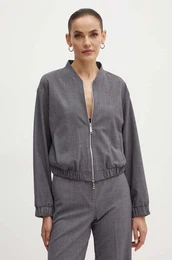 Jakna s dodatkom vune boja: siva, za prijelazno razdoblje, oversize, 2423046024200