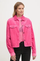 Jakna iz rebrastega ameta roza barva, 2HKTDN06O